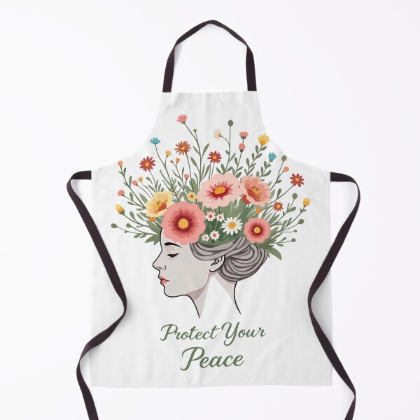 Item preview, Protect Your Peace Floral Brain Aesthetic - Mental Health Awareness & Growth Mindset Illustration designed and sold by Design-Pro-21.