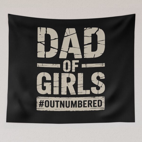 Item preview, Dad of Girls #Outnumbered – Proud Girl Dad Humor Quote designed and sold by flagylART.