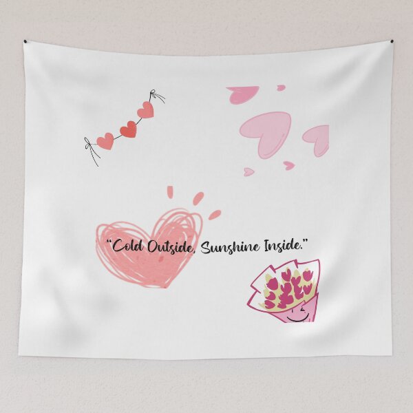 Item preview, Cold Outside, Sunshine Inside – Cozy Heart Quote Design designed and sold by curlmuse.