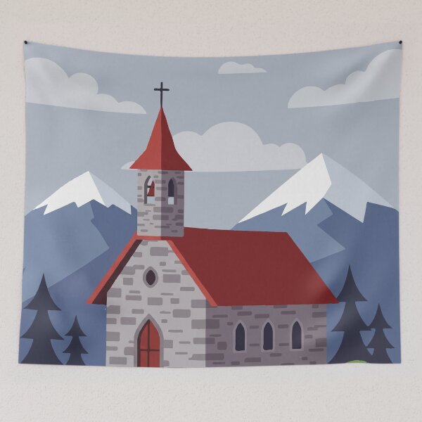 Item preview, Church in a green landscape designed and sold by Design4uStudio.