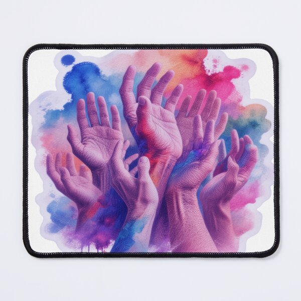 Item preview, Premium Realistic Die-Cut Sticker: Vibrant Unity Hands in Modern Watercolor-Realism Fusion designed and sold by ARTCREATESHOP.