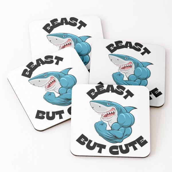 Item preview, Beast But Cute – Muscular Shark Gym Cartoon Illustration. designed and sold by Artistry-Nadia.