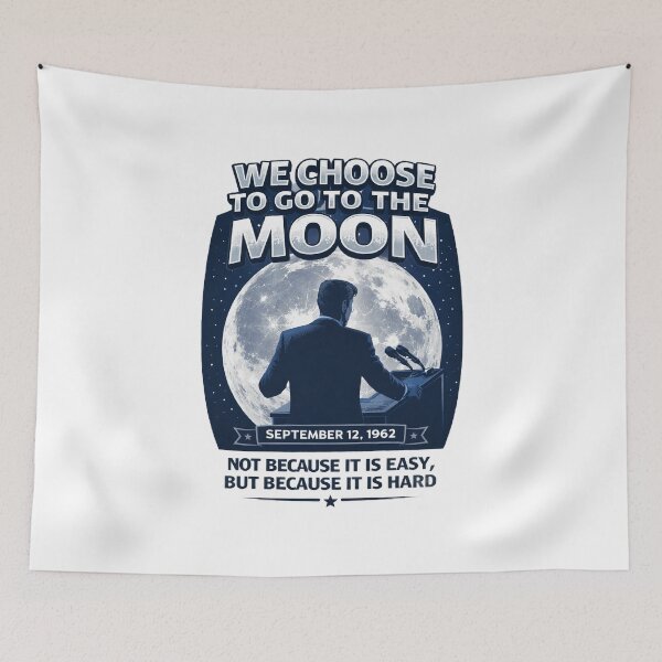 Item preview, JFK Moon Speech 1962 Space John F Kennedy Quote  designed and sold by The Junto Shop.