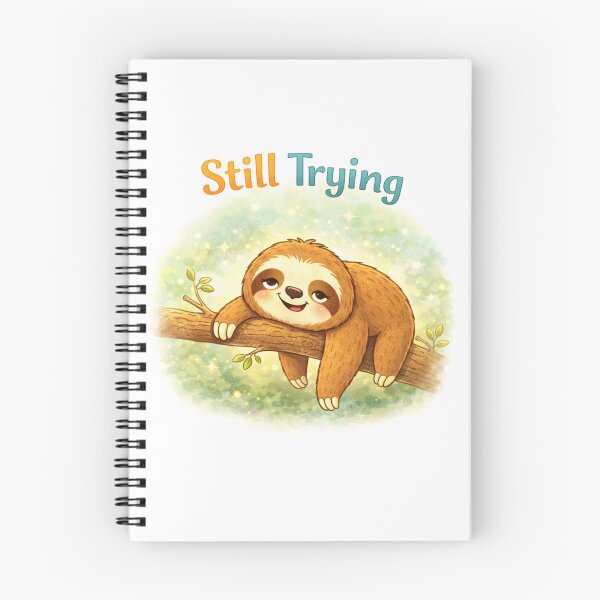 Item preview, Still Trying Sloth – Cute Progress Motivation designed and sold by PunchDrop.
