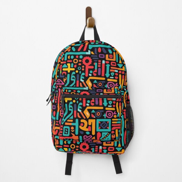 Item preview, Abstract tribal blue and yellow pattern consisted of folk symbols designed and sold by y-a-y.
