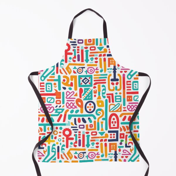 Item preview, Abstract tribal blue and yellow pattern consisted of folk symbols designed and sold by y-a-y.