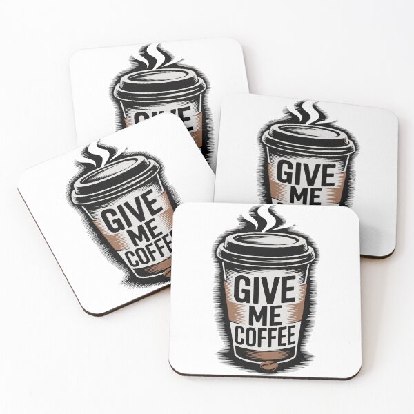 Item preview, Give Me Coffee – Bold Coffee Quote Illustration designed and sold by Lulunza.