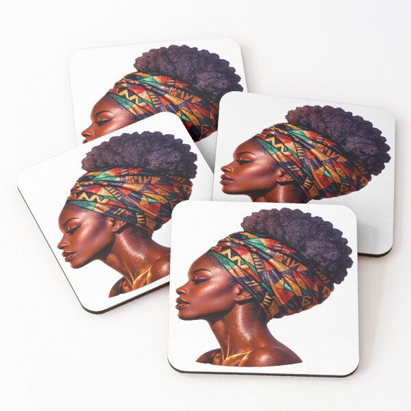 Item preview, Vibrant Afro-Futuristic Queen Profile Sticker – Modern Ankara Glow Vinyl Art 2025 designed and sold by ARTCREATESHOP.