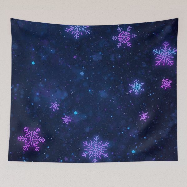 Item preview, Neon Purple and Blue Glowing Snowflake Pattern designed and sold by LakLuxe studio .