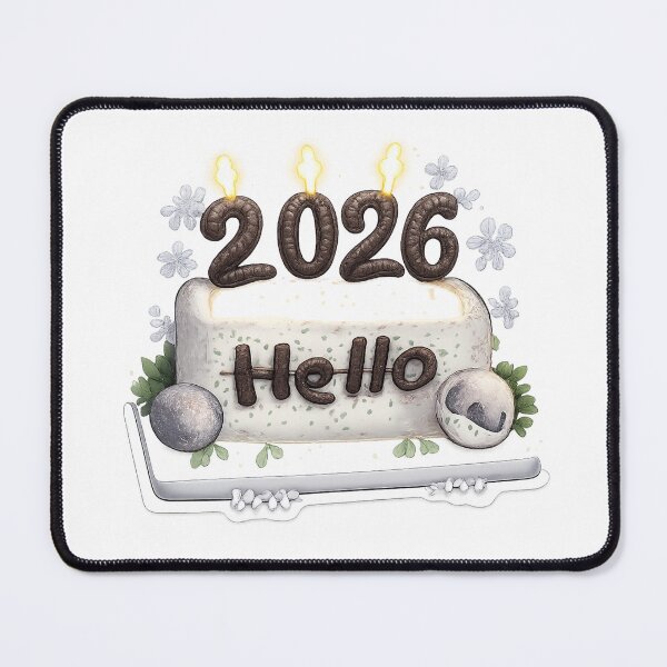 Item preview, Hello 2026 – Cute New Year Cake Celebration Sticker designed and sold by Gurjeetpixelart.