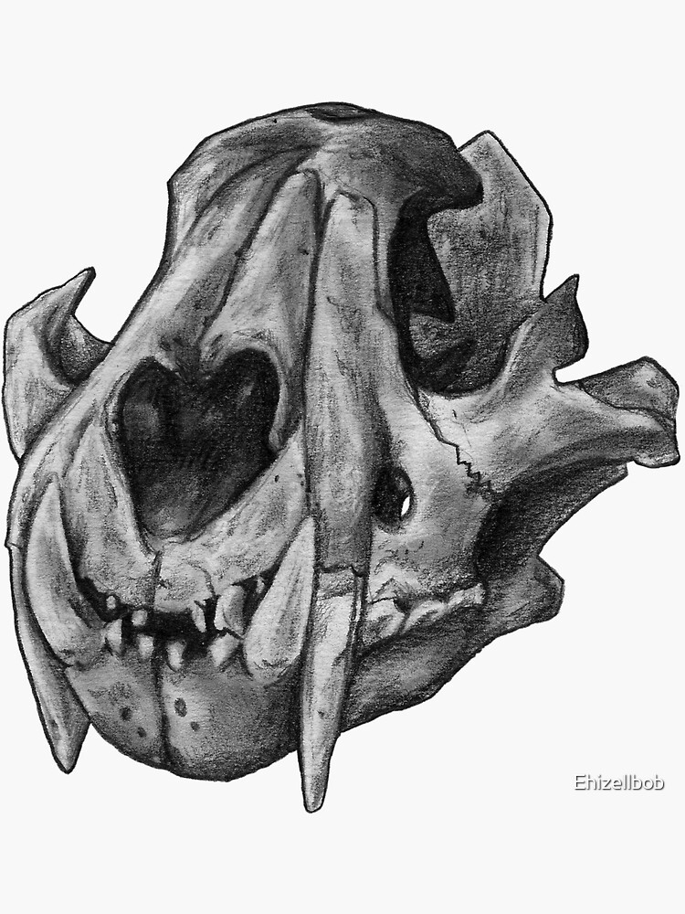 "Lion Skull (black)" Sticker by Ehizellbob | Redbubble