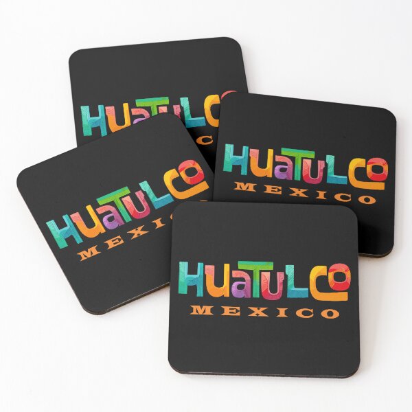 Item preview, Huatulco Mexico Retro Tropical Typographic Design designed and sold by Futurebeachbum.