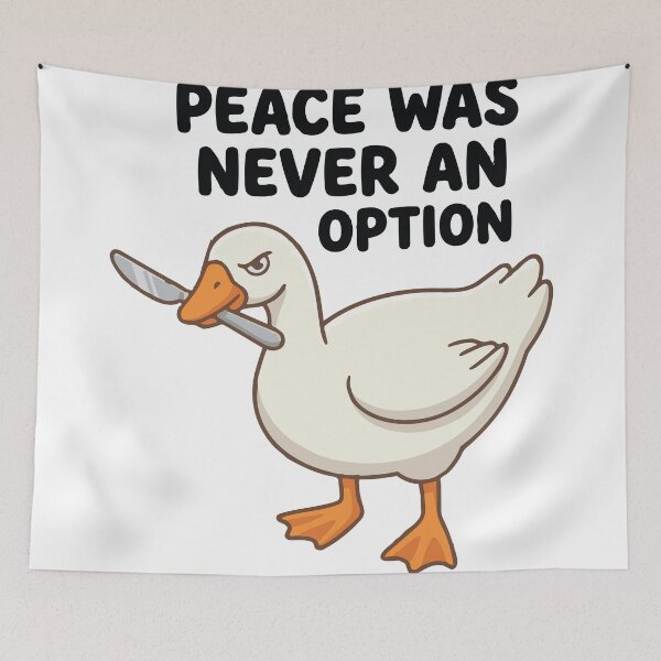 Item preview, Peace Was Never An Option Goose - Funny Chaotic Evil Bird with Knife designed and sold by Petzzz.