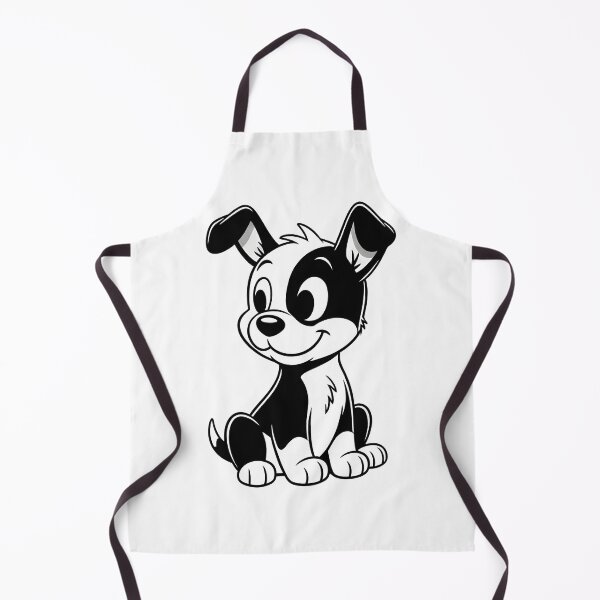 Item preview, Black And White Dog Cartoon Puppy – Cute Dog Illustration designed and sold by Uglyandcute.