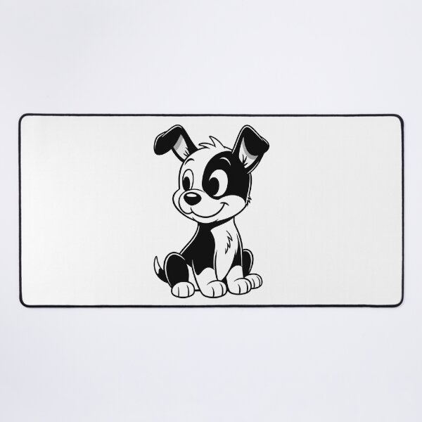 Item preview, Black And White Dog Cartoon Puppy – Cute Dog Illustration designed and sold by Uglyandcute.