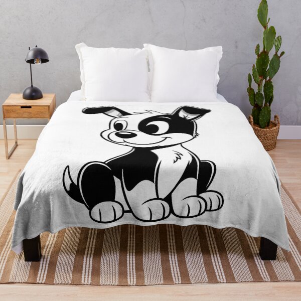 Item preview, Black And White Dog Cartoon Puppy – Cute Dog Illustration designed and sold by Uglyandcute.