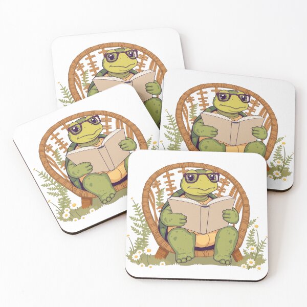 Item preview, Turtle Reading in a Garden Chair designed and sold by HappySproutArt.