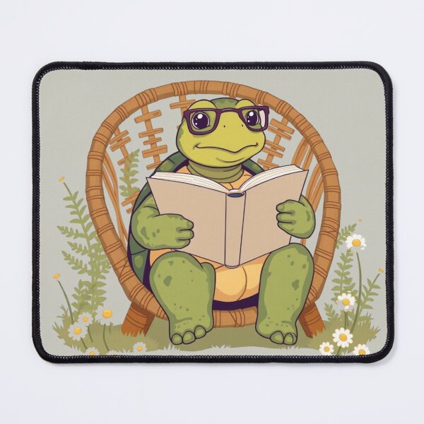Item preview, Turtle Reading in a Garden Chair designed and sold by HappySproutArt.