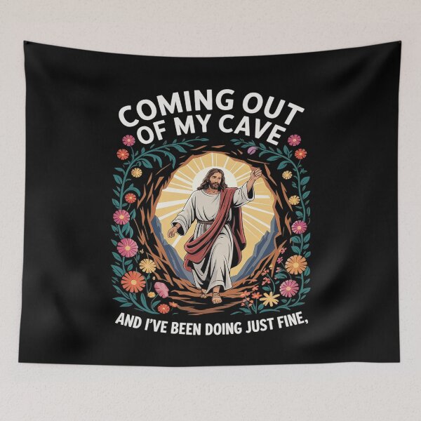 Item preview, Jesus Coming Out Of My Cave And I've Been Doing Just Fine45 designed and sold by MarryIsMonth.