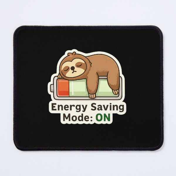 Item preview, Energy Saving Mode ON Sloth – Funny Lazy Cartoon Battery Design designed and sold by ArtVoyageShop.