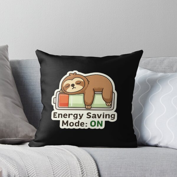 Item preview, Energy Saving Mode ON Sloth – Funny Lazy Cartoon Battery Design designed and sold by ArtVoyageShop.