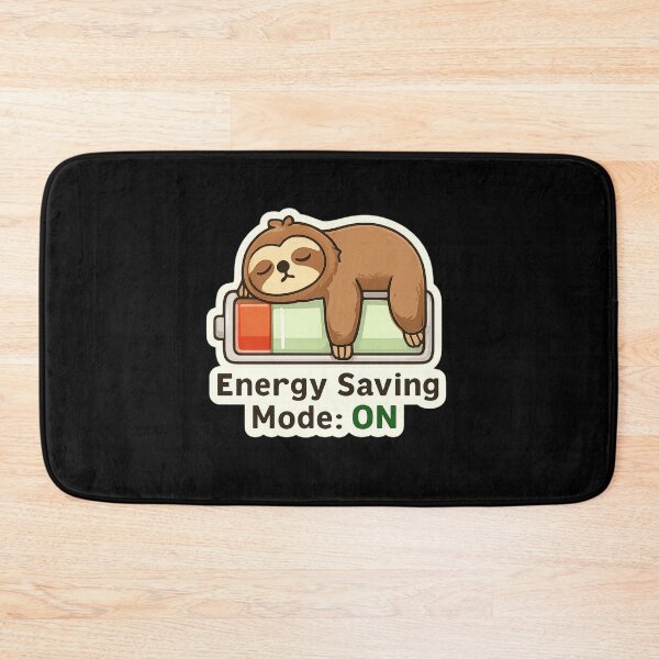 Item preview, Energy Saving Mode ON Sloth – Funny Lazy Cartoon Battery Design designed and sold by ArtVoyageShop.