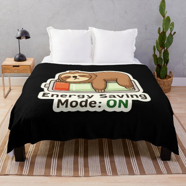 Item preview, Energy Saving Mode ON Sloth – Funny Lazy Cartoon Battery Design designed and sold by ArtVoyageShop.