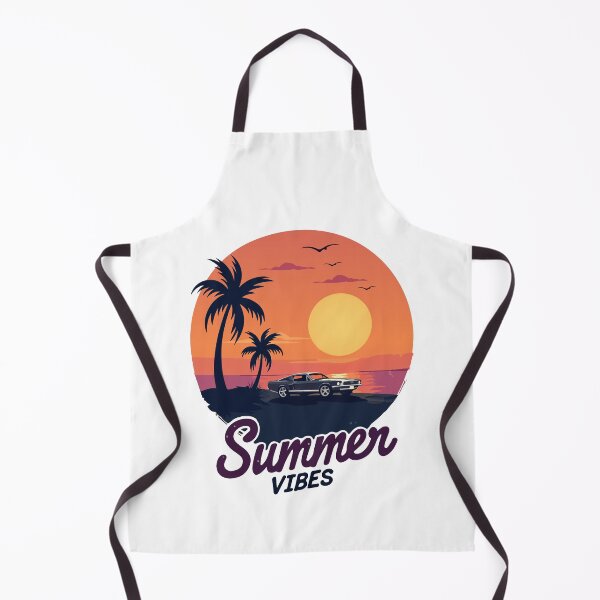 Item preview, Retro Muscle Car Summer Vibes Sunset - Vintage Beach Coastline Illustration designed and sold by Design-Pro-21.