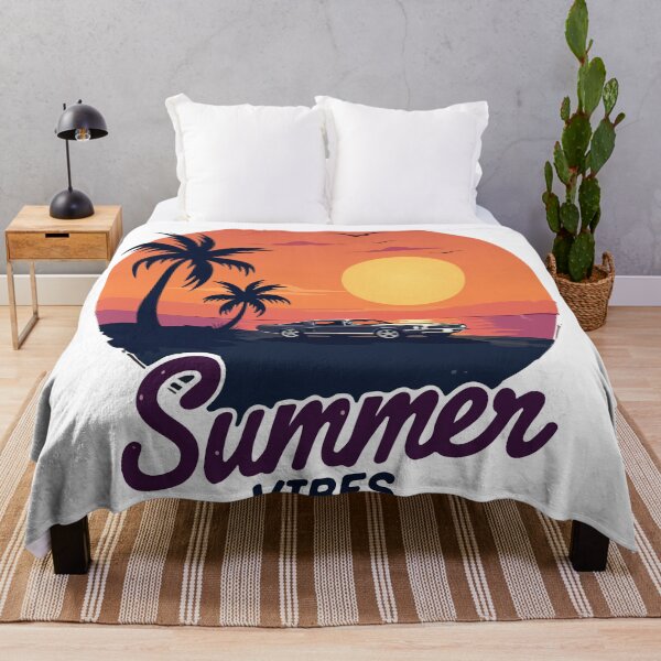 Item preview, Retro Muscle Car Summer Vibes Sunset - Vintage Beach Coastline Illustration designed and sold by Design-Pro-21.