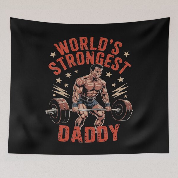 Item preview, Apparel World's Strongest Dad Workout Gym Fathers Day  designed and sold by FadeOfThrone.