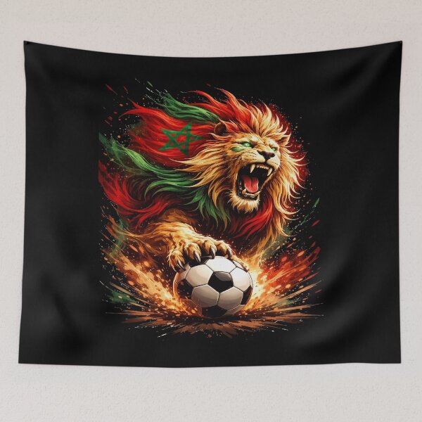 Aperçu de l'œuvre Atlas Lion – Moroccan Football Power créée et vendue par NEWDESINGS12.