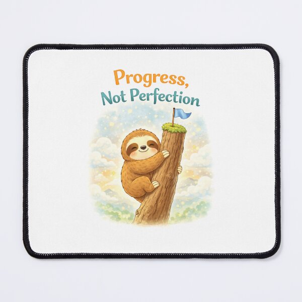 Item preview, Progress Not Perfection – Cute Sloth Motivation designed and sold by PunchDrop.