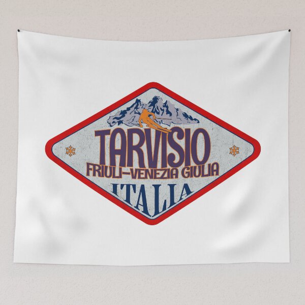 Item preview, Tarvisio, Friuli-Venezia Giulia, Udine, Italy, Italia, Vintage skiing badge design designed and sold by Wanderful-roads.