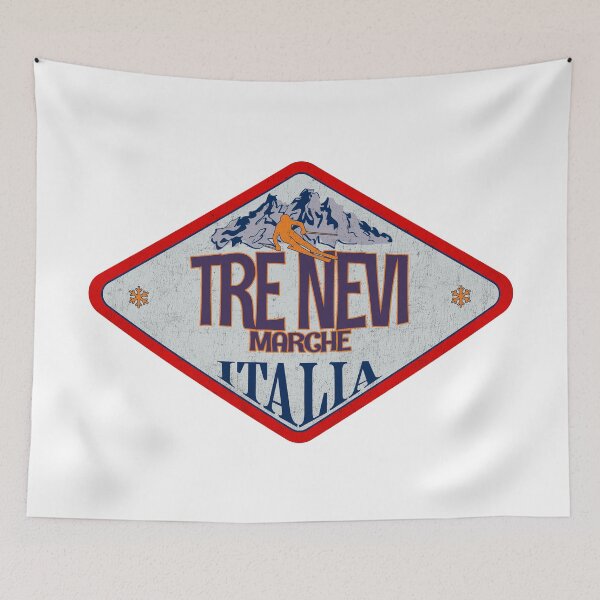 Item preview, Tre Nevi, Marche, Pesaro e Urbino, Italy, Italia, Vintage skiing badge design designed and sold by Wanderful-roads.