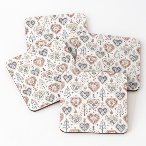 Item preview, Nordic Folk Hearts | Cozy Scandinavian Art designed and sold by Shuga-Design.