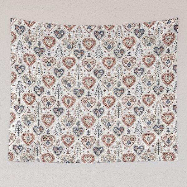 Item preview, Nordic Folk Hearts | Cozy Scandinavian Art designed and sold by Shuga-Design.