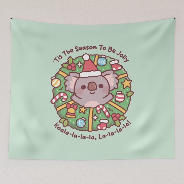 Item preview, Cute Koala Christmas Wreath Tis The Season To Be Jolly designed and sold by rustydoodle.