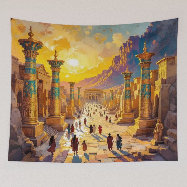 Item preview, Golden Light over Ancient Avenue – A journey through time between myth, architecture and humanity designed and sold by FotoworldEdel.