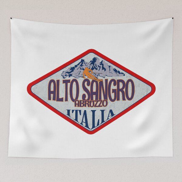 Item preview, Alto Sangro, Abruzzo, L’Aquila, Italy, Italia, Vintage skiing badge design designed and sold by Wanderful-roads.
