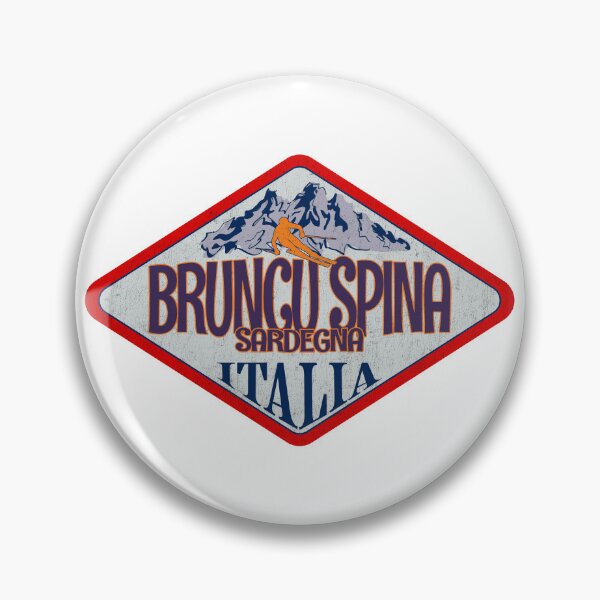 Item preview, Bruncu Spina, Sardegna, Nuoro, Italy, Italia, Vintage skiing badge design designed and sold by Wanderful-roads.