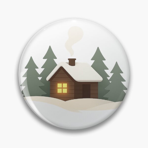Item preview, Minimal Scandinavian Winter Cabin Christmas Illustration designed and sold by Fernova.