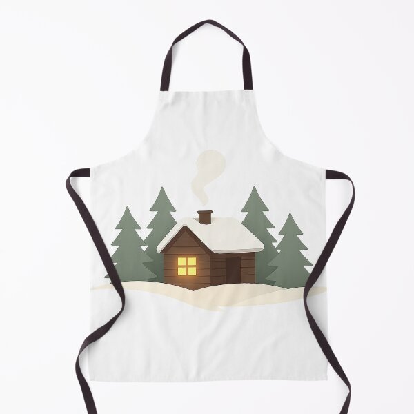 Item preview, Minimal Scandinavian Winter Cabin Christmas Illustration designed and sold by Fernova.