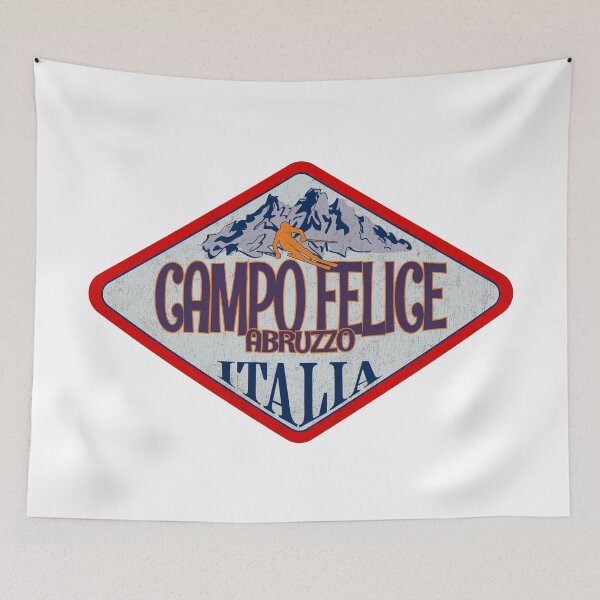 Item preview, Campo Felice, Abruzzo, L’Aquila, Italy, Italia, Vintage skiing badge design designed and sold by Wanderful-roads.