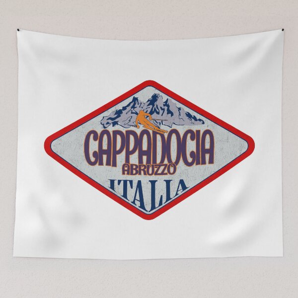 Item preview, Cappadocia, Abruzzo, L’Aquila, Italy, Italia, Vintage skiing badge design designed and sold by Wanderful-roads.