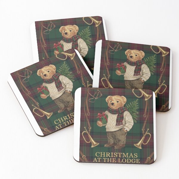Item preview, Christmas at the Lodge Vintage Teddy Bear – Cozy Rustic Holiday Illustration designed and sold by A1MarketDesigne.
