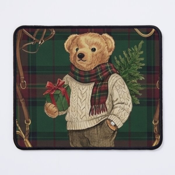 Item preview, Christmas at the Lodge Vintage Teddy Bear – Cozy Rustic Holiday Illustration designed and sold by A1MarketDesigne.