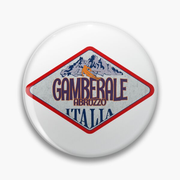 Item preview, Gamberale, Abruzzo, Chieti, Italy, Italia, Vintage skiing badge design designed and sold by Wanderful-roads.