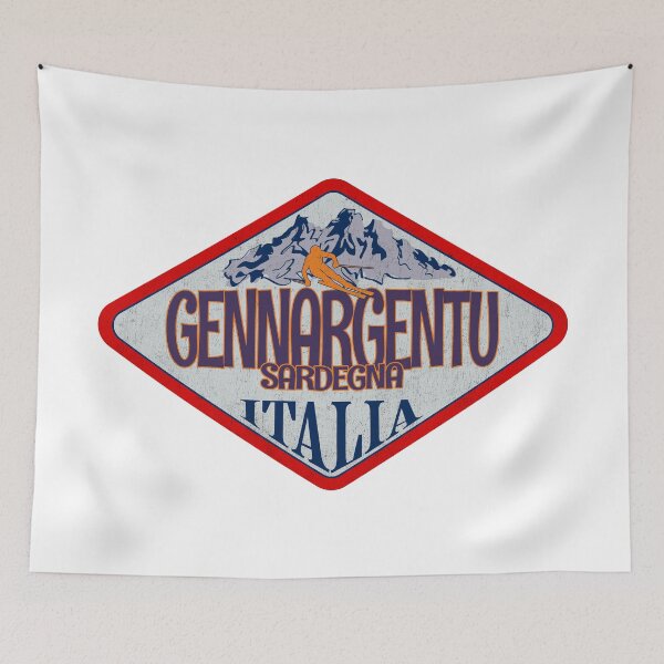 Item preview, Gennargentu, Sardegna, Nuoro, Italy, Italia, Vintage skiing badge design designed and sold by Wanderful-roads.
