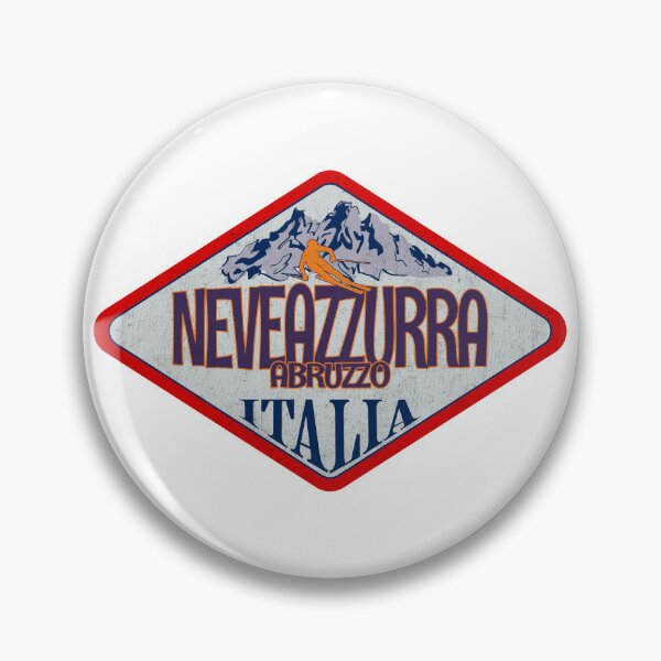 Item preview, Neveazzurra, Abruzzo, L’Aquila, Italy, Italia, Vintage skiing badge design designed and sold by Wanderful-roads.
