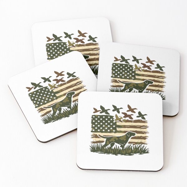Item preview, Patriotic Hunting Dog Silhouette T-Shirt | American Flag Camo Outdoor Wildlife Design designed and sold by DailyDrivesct.